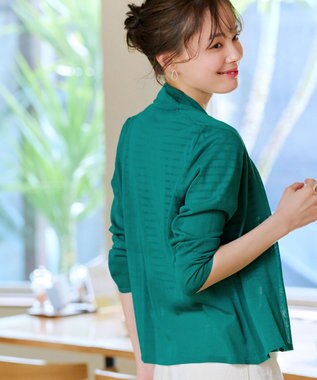 Tiaclasse L 【小倉優子さん着用・UVケア・接触冷感】ショートトッパーカーディガン ターコイズ
