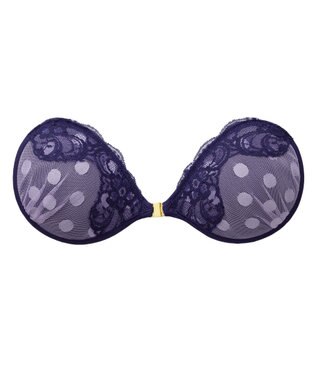 BRADELIS New York 【NuBra / ナチュラルタイプ】ヌーブラ・エアーライト ドットレース ネイビー