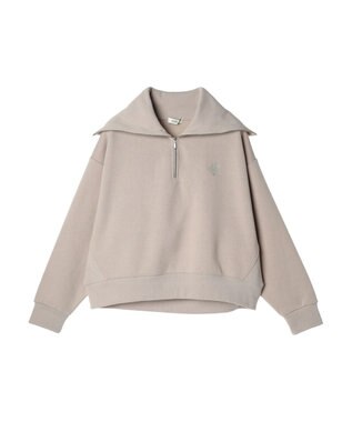 earth music&ecology ハーフＺＩＰ裏起毛プルオーバー Pink Beige