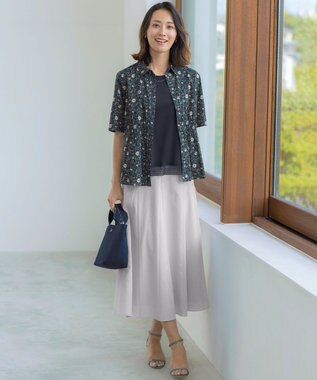 J.PRESS LADIES S 【一枚で着映え】LIBERTY シャツ ブラウス ネイビー系