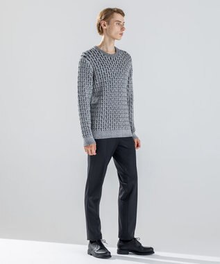 JOSEPH HOMME 【新柄】モロッカンクリスタル　クルーネックニット ライトグレー系