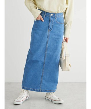 Green Parks ＧＵＭストレッチタイトデニムスカート Light Blue