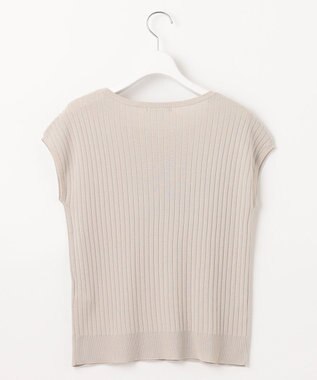 自由区 L 【アンサンブル対応・洗える】ハイツイストコットンアセテートフレンチスリーブ ニット ベージュ