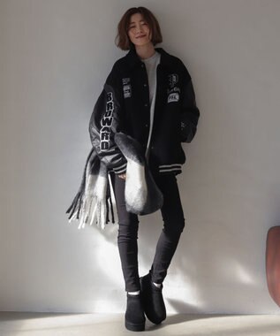 WEGO 【25年秋冬新作/あったかブーツ】厚底ムートンタッチブーツ ブラック