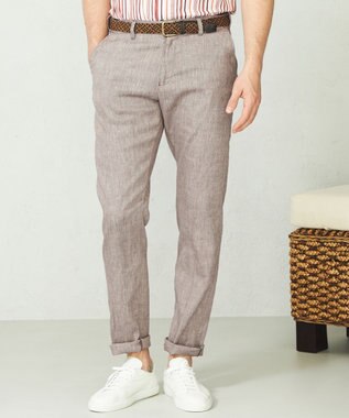 JOSEPH ABBOUD 【ウエストも伸びる/ストレッチ】 リヨセルリネンムーブパンツ ダークブラウン系