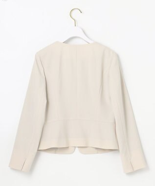 ANY SIS 【セットアップ対応】セレモニーダブルクロス ノーカラー ジャケット ベージュ