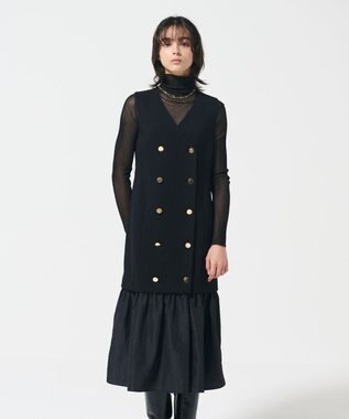 GRACE CONTINENTAL カルゼコンビジレワンピース ブラック