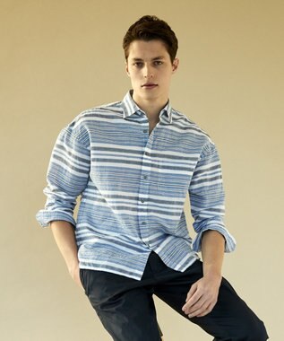 JOSEPH ABBOUD MOUNTAIN 【SPACE】OGビッグボーダー シャツ