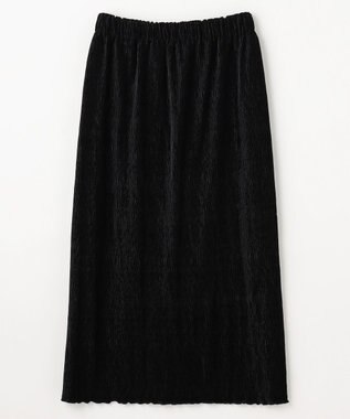 ANY L 【ウエストゴム】シュリンクベロアスカート ブラック