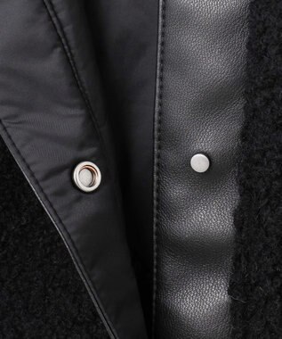 ICB 【リバーシブル着用可能】 ウールパイルキルト ミドル丈コート ブラック系