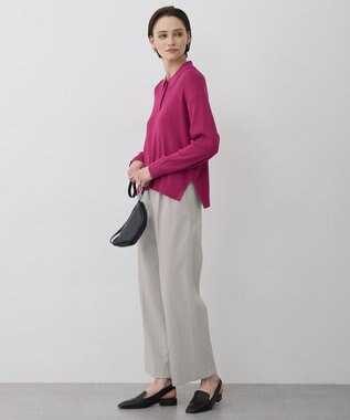 ICB L マーセライズコットンポロ ニット フューシャ