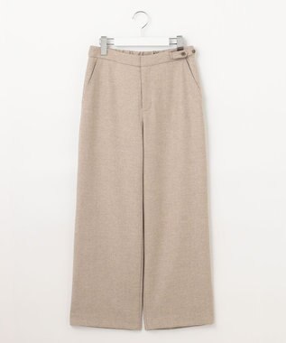 J.PRESS LADIES クラシカル ヘリンボーン セミワイド パンツ ベージュ系