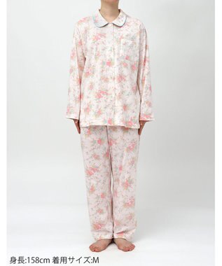Wing パジャマ 綿100%(本体) 長袖 長ズボン レディース EP7050 ウイング／ワコール ピンク