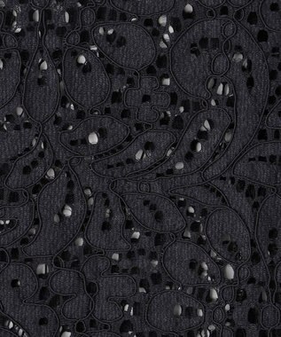 ICB L 【洗える】 ナイロンコードレース ブラウス ブラック系