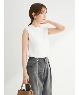 Green Parks ・Ｐｅｔｉｔ　Ｆｌｅｕｒ　メローｓｔリブタンクトップ Off White