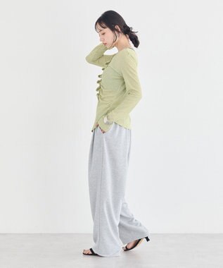 earth music&ecology レースレイヤード風スウェットパンツ Gray Mixture