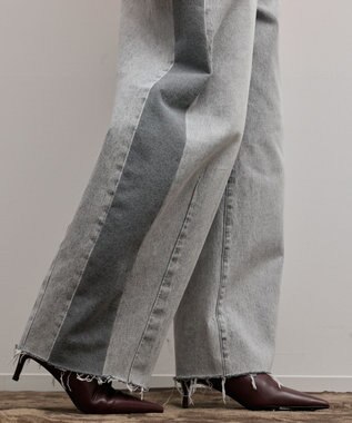 GRACE CONTINENTAL サイドラインデニムパンツ ブラック