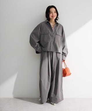 Green Parks ウエストフリルワイドコクーンパンツ Gray