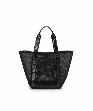 TOPKAPI 【TREASURE TOPKAPI】スパンコール ハンドル メッシュ トート バッグ ブラック
