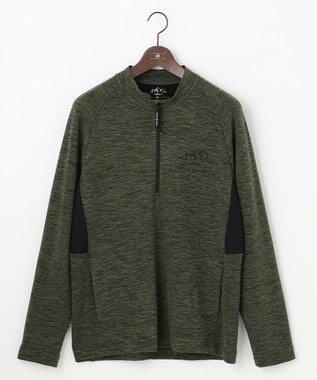 JOSEPH ABBOUD MOUNTAIN 【UNISEX】ランダムスラブリップハーフジップ カーキ系