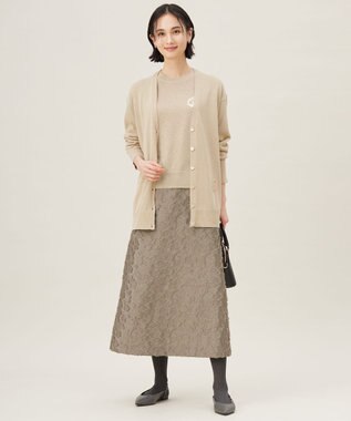 自由区 S 【カタログ掲載・洗える】エンブレムニット カーディガン ベージュ