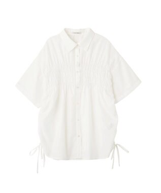 Green Parks シャーリングドロスト５分袖シャツ Off White