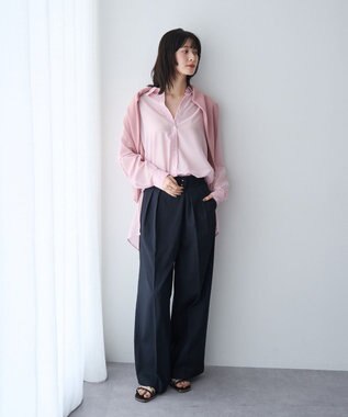 YECCA VECCA バック釦シアーシャツ Pink