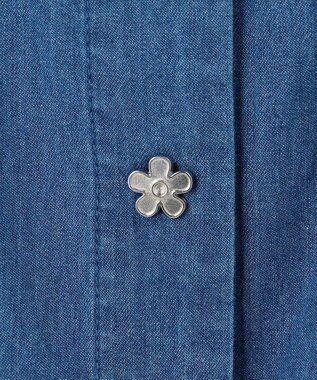 組曲 KIDS 【150-160㎝】 フラワーボタンデニムジャケット ネイビー