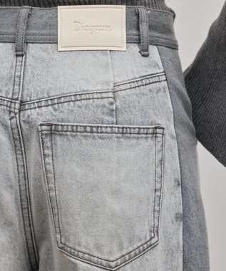 GRACE CONTINENTAL サイドラインデニムパンツ ブラック