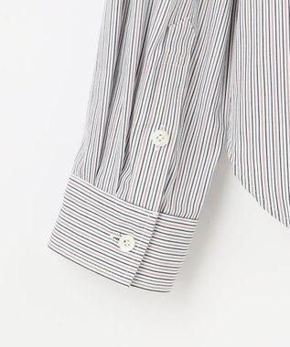 J.PRESS LADIES L 【洗える】BEZ ドビーストライプ シャツカラー ブラウス ネイビー×ピンクストライプ系