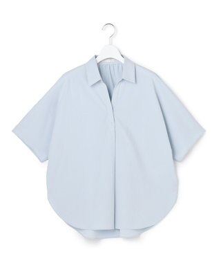 ICB L 【先行予約】ヴィンテージスパンブロード シャツカラードルマンスリーブブラウス