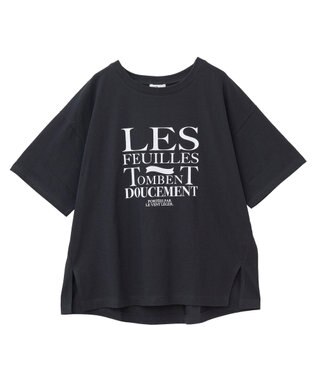 earth music&ecology 【接触冷感】アソートプリントレギュラースリットＴｅｅ Black