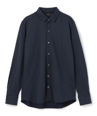 JOSEPH HOMME ツイルネルジャージー　レギュラーカラーシャツ ネイビー系