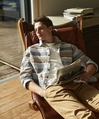 JOSEPH ABBOUD MOUNTAIN 【SPACE】OGビッグボーダー シャツ