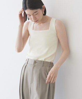 AMERICAN HOLIC 総針スクエアタンクトップ Ivory