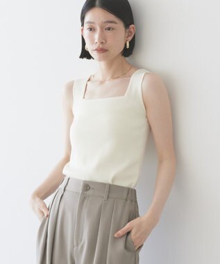 AMERICAN HOLIC 総針スクエアタンクトップ Ivory