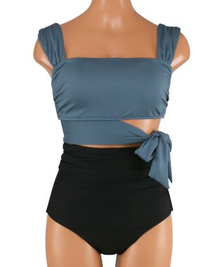 San-ai Resort（三愛水着楽園） 【SALE】【ナチュラルシェイプスイム　ライト】ノンワイヤービキニ　9M グリーン×ブラック