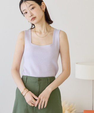 AMERICAN HOLIC 総針スクエアタンクトップ Purple