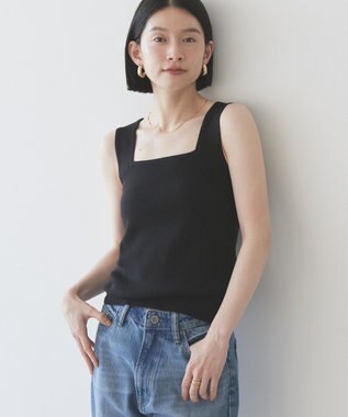 AMERICAN HOLIC 総針スクエアタンクトップ Black