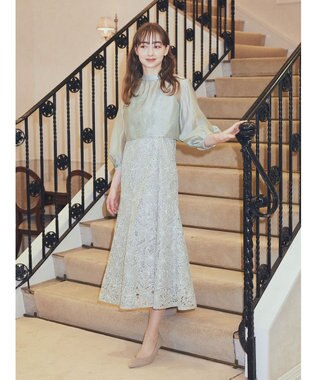 earth music&ecology ＳＥＴ２点　シアーブラウス＋レースキャミワンピース Mint