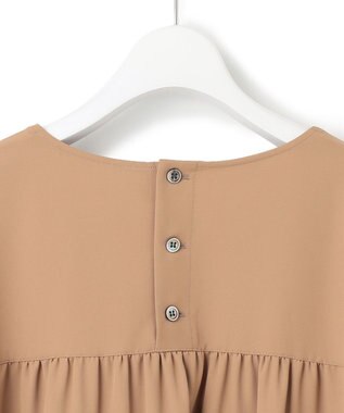 23区 L 【Lサイズ限定/洗える】ハイストレッチツイル ブラウス キャメル系