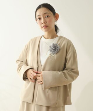 Green Parks Ｏ．袖プリーツブラウス Ecru