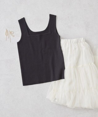 AMERICAN HOLIC 総針スクエアタンクトップ Black