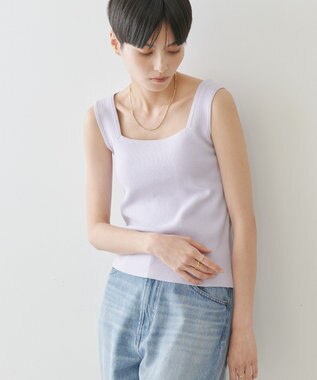 AMERICAN HOLIC 総針スクエアタンクトップ Purple