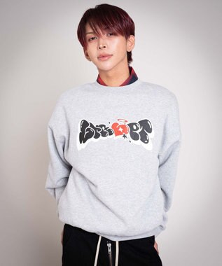 WEGO 【ユニセックス着用ITEM/MLサイズ展開】ハートモチーフプルオーバー 杢グレー