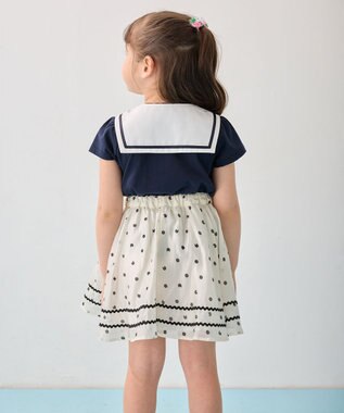 ANY KIDS ネコ×ドット スカート エクリュ