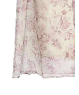 earth music&ecology フラワー柄シアーパフブラウス Pink