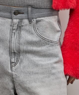 GRACE CONTINENTAL サイドラインデニムパンツ ブラック