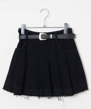 WEGO ベルトツキプリーツスカパン ブラック