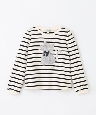 ANY KIDS ミラクルスパンコール 長袖 Tシャツ ボーダー